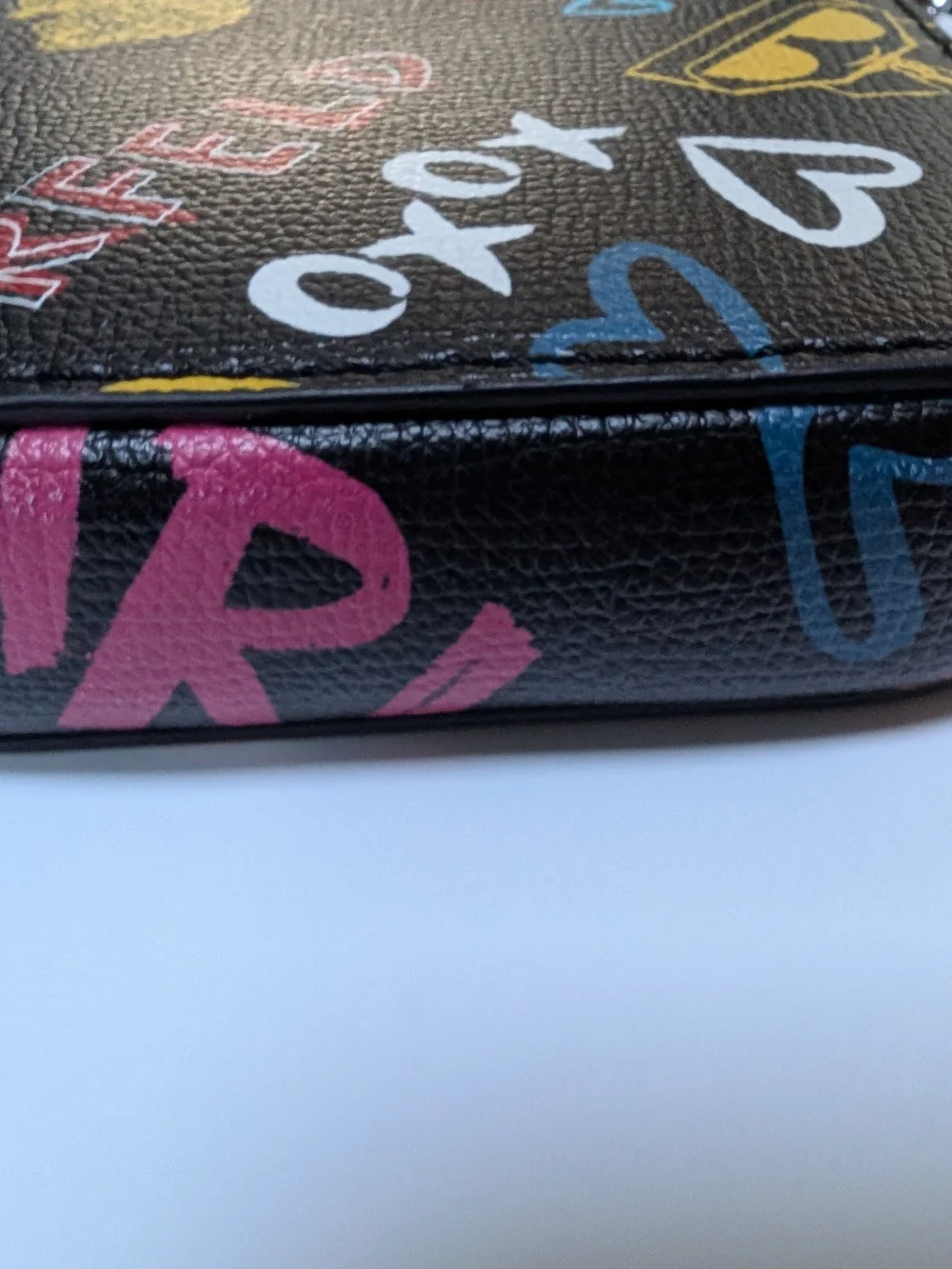 Karl Lagerfeld Black Graffiti Crossbody Phone Pouch